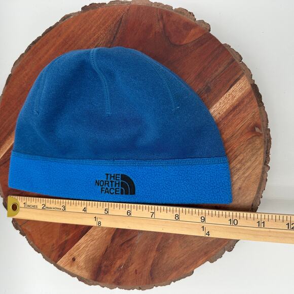 North Face Beanie Youth Medium Blue Fleece Lined Winter Hat Ski Gorpcore EUC - Picture 3 of 10